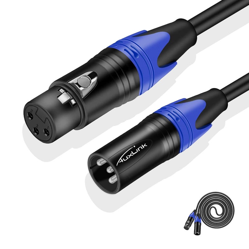 AuxLink XLR Cables 50ft, Microphone Cable, XLR Male to Female Mic Cable 3 Pin for Speaker Systems, Radio Station, and More - 1 Pack 50 Feet - Image 1